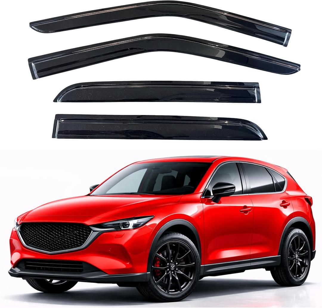 KPY Rain Guards Fit for 2017-2025 Mazda CX-5, Out-Channel Window Visors Vent Wind Deflectors 4PC, Car Accessories for 17-25 Mazda CX5