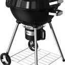 22.5-Inch Portable Charcoal Grill, Heavy Duty Kettle BBQ Smoker with Built-in Thermometer & Removable Water-Rinsable Ash Catcher for Outdoor Camping, Patio, Backyard, and Tailgating