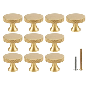 RZDEAL 1.18 Inch Round Gold Knobs for Dresser Knurled Drawer Handles Pulls Solid Brass Cabinet Knobs,10 Pack RZDEAL 1.18 Inch Round Gold Knobs for Dresser Knurled Drawer Handles Pulls Solid Brass Cabinet Knobs,10 Pack