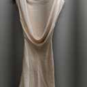 2026 Satin Cap Sleeve Cowl Back Summer Dresses for Women Elegant Ruched Waist Wedding Guest Midi Dress (Small, Champagne)