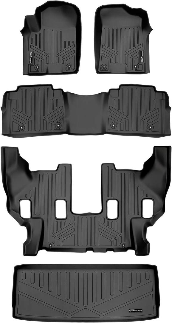 MAXLINER Floor Mats 3 Rows and Cargo Liner Behind 3rd Row Set for 2011-2013 Infiniti QX56