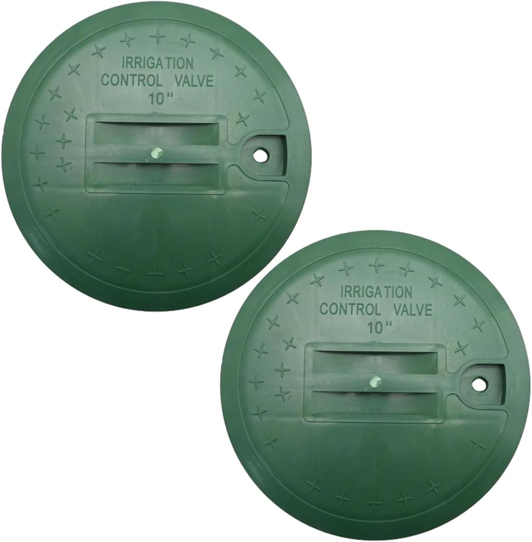 VIKKSAER 2Pcs Sprinkler Valve Round Box Lid, 10 Inch Universal Sprinkler Valve Cover, Sprinkler Protector for Sprinkler Valves Water Inlet Valves Air Valves Water Meters