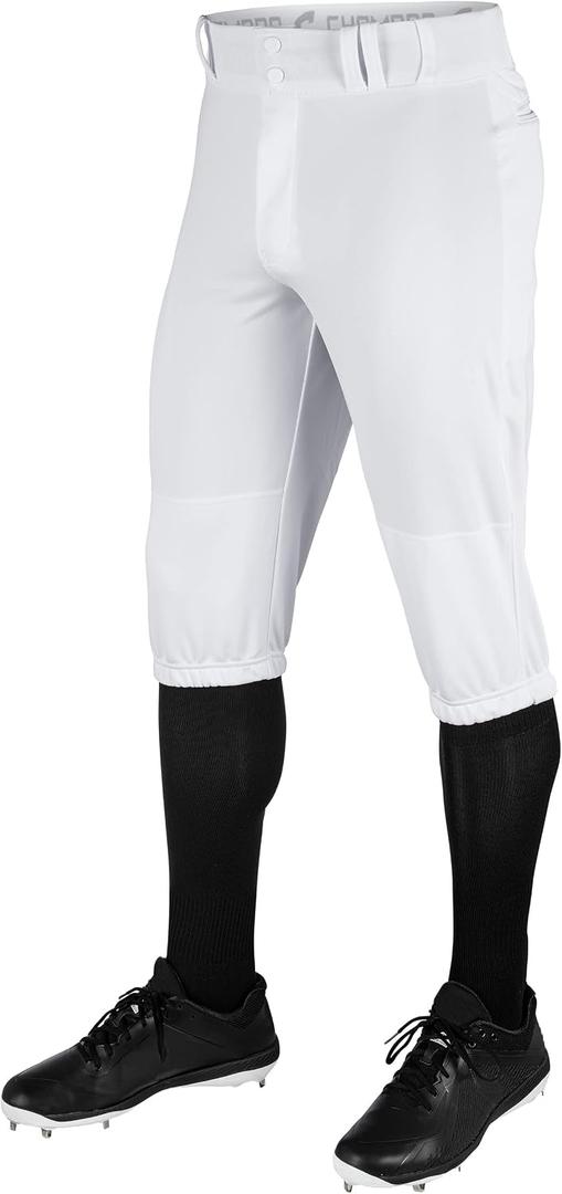 CHAMPRO Men' Champro Adult Triple Crown Knicker Baseball Uniform Pants, White, Medium US