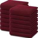 Homaxy 100% Cotton Waffle Weave Kitchen Dish Towels, Ultra Soft Absorbent Quick Drying Cleaning Towel, 13 x 28 Inches, 12-Pack, Burgundy