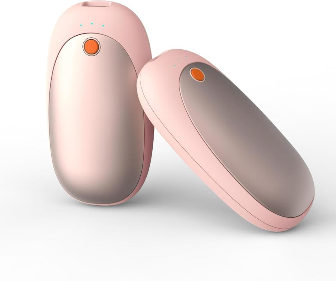 Gosalisu Hand Warmers Rechargeable, AI Electric handwarmers 2 Pack, 6000mAh Portable Heater Reusable, Stocking Stuffers for Women Men Raynauds, Golf, Hunting, Camping, Indoor Outdoor (pink)