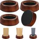 Bed Risers Wood Blocks - 1 Inch Circle Furniture Height Extenders Lifts for Sofa Couch Desk Chair Table Base Raising Space, Convenient Store and Cleaning, Pack of 4