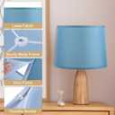 PATIKIL Lamp shades for Table Lamps 11.4" Top x 12.6" Bottom x 9.8" High Drum Lamp shades for Floor Lamps Medium Linen Lampshade Easy Assembly for Lamp Replacement, Blue