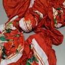 Horaldaily 6PCS Christmas Dining Chair Covers,Watercolor Red Poinsettia Stretch Removable Washable Slipcover Chair Protector for Dining Room Home Decor