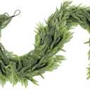 6ft Real Touch Norfolk Pine Garland Realistic Christmas Greenery Garland for Table Mantle Fireplace Indoor Outdoor Xmas Decor