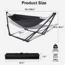 2-in-1 Hammock & Swing Chair for Teens – Adjustable Folding Chair with Collapsible Steel Stand, Portable for Camping, Travel, Patio & Indoor Use, Includes Carrying Case, Supports 440 LBS
