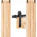 EaseLife 6FT Double Door Sliding Barn Door Hardware Track Kit,Basic J Pulley,Heavy Duty,Slide Smoothly Quietly,Easy Install (6FT Track Kit for Double 18" Wide Door) (6 Feet, Black)