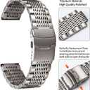 2 x BINLUN Stainless Steel Watch Band Compatible with Apple Watch 44mm 45mm 46mm 49mm 42mm for Men Metal Watch Band Compatible with iWatch Series 11 10 9 8 7 6 5 4 3 2 1 SE3 SE2 SE Ultra3 Ultra2 Ultra (Titanium)