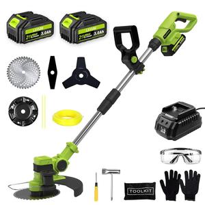 Electric Weed Wacker Cordless Weed Eater with 2 x 21V Battery Powered