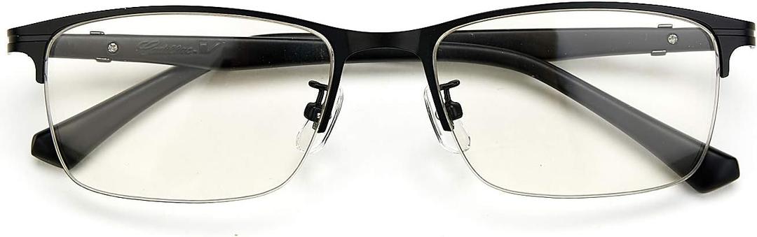 Progressive Multifocal Computer Reading Glasses Half frame Presbyopic Blue Light Blocking Eyeglasses for Men (Black)