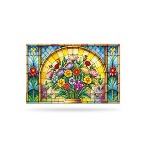 fzxwyishu Tempered Glass Backsplash for Kitchen,Stove Splashback Protector Mosaic Window Design | Heat-Resistant Splash Board, Kitchen Wall Decoration