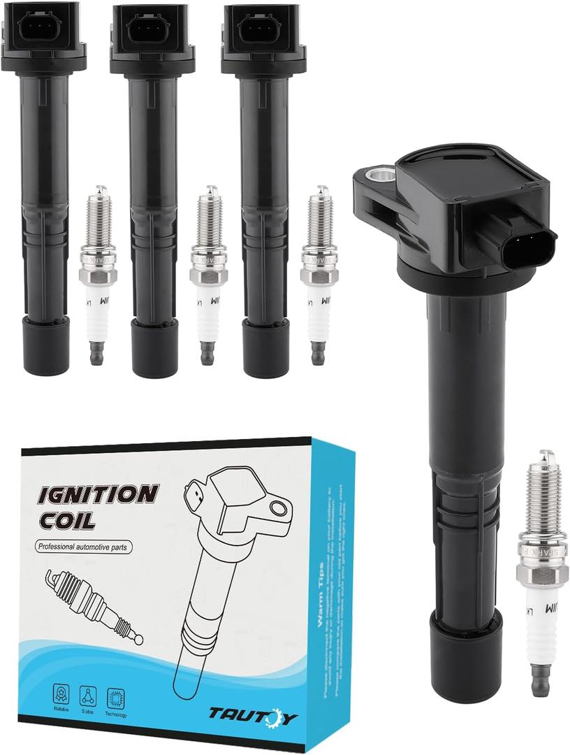UF602 Ignition Coil Pack Iridium Spark Plugs 4PCS (2.4L Only) For Acura ILX 2013-2015,For Honda Accord 2008-2012,Civic 2012-2015,Crosstour 2012-2015,CR-V 2010-2014, C1662 5C1719 LKR7BGPS 97390