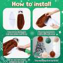 Sinmoe 3 Pcs Giant Velvet Christmas Inflatable Balls Ornament 12 Inch Neutral Hanging Xmas Balls Large Blow up Flocked Decorations for Holiday Couch Chair Lawn Porch Decor