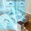 Swamp Cooler, Portable Air Conditioners with Large Water Tank, 4 Ice Packs, 24H Cooling Time, 3 Speeds, 7H Timer, 3-in-1 Portable Evaporative Air Cooler for Room Office Bedroom (pure white), detachable
