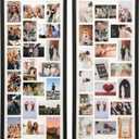 40x17 Inch Large Collage Photo Frame Set of 2, Holds 20 4x6 Photos, Solid Wood,Multi-Opening Wall Picture Frame with MatWall or Tabletop Decor,Black