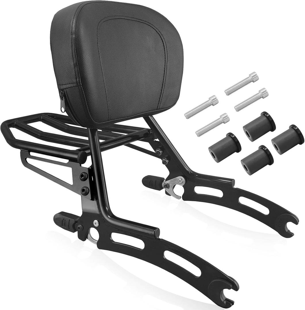 Passenger Backrest Sissy Bar with Rear Luggage Rack for 2025 Super Scout Bobber (Passenger Backrest & Rack)