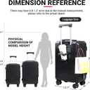 Carry-on Luggage with Cup Holder & USB Charging Port, Hard Side Luggage with Spinner Wheels, Lightweight Luggage for Travel, Business (Black, Carry-On 20-Inch)