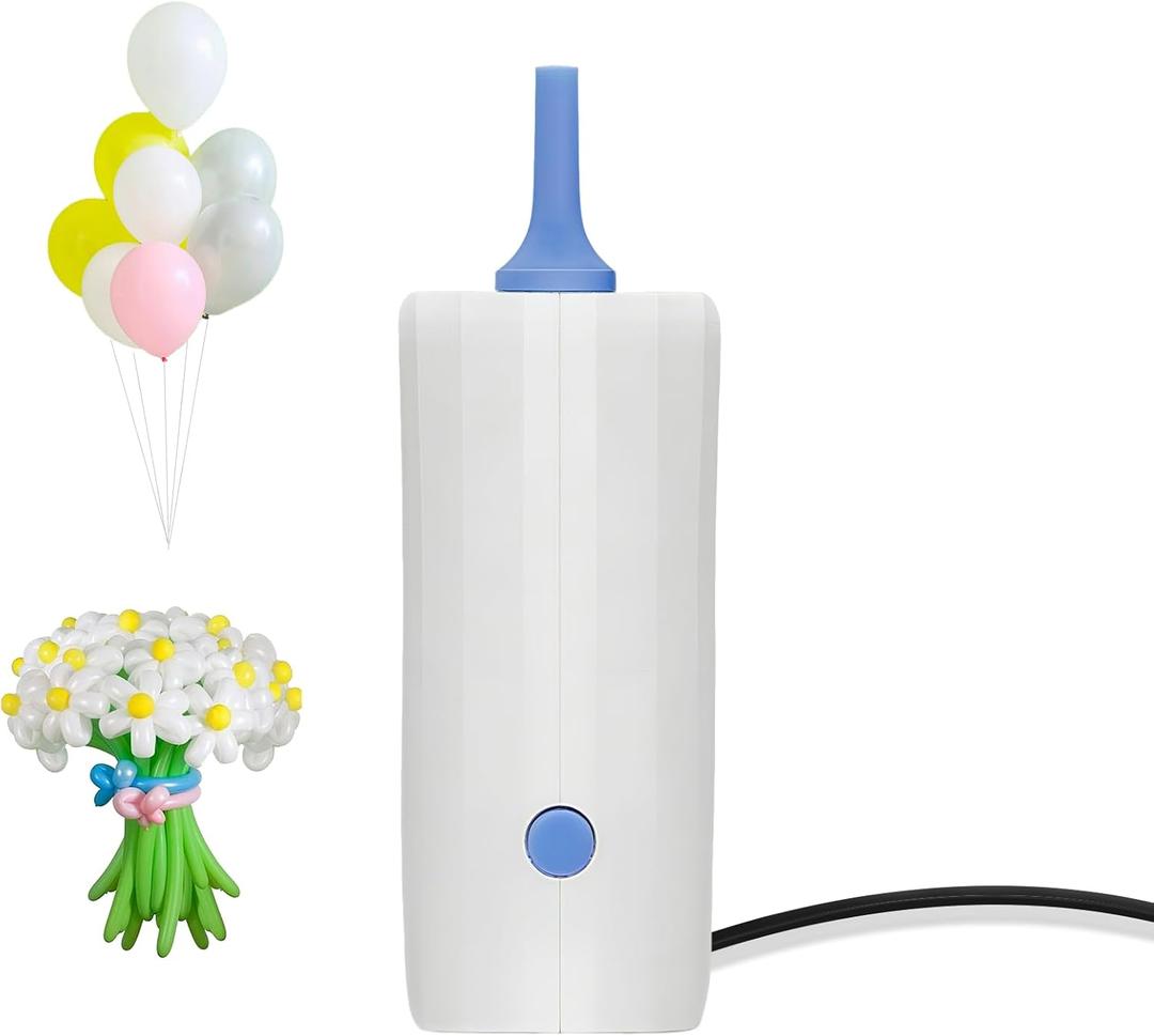 ABS Balloon Pump Electric Air Pump for Long Balloon Inflator Blower Machine for Birthday Party Celebration Balloons Decorations for Twisty Animal Balloons (Blue)