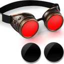 Vintage Steampunk Goggles Costume Halloween Goggles Cosplay for Adult, Women, Kids & Halloween Decorations