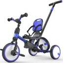Besrey Toddler Bike 13 Years Old,Toddler Tricycle with Spare Wheel,5 in 1 Kids Trike with Push Handle,Backrest and Safety Belt,Balance Bike 1+ Year Old,Birthday Gift and Toy for Boys and Girls