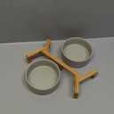 SPUNKYJUNKY Ceramic Dog and Cat Bowl with Wood Stand Non-Slip Matte Glaze Weighted Food Water Set for Cats &Small Dogs 13.5OZ (1.7 CUPS, Grey  2)