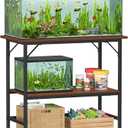 Snughome 40 Gallon Fish Tank Stand, Heavy Duty Metal Aquarium Stand with Storage Shelves, 660LBS Capacity Double Aquarium Stand Holds 20-40 Gallon, Reptile Terrarium Stand for Home Office