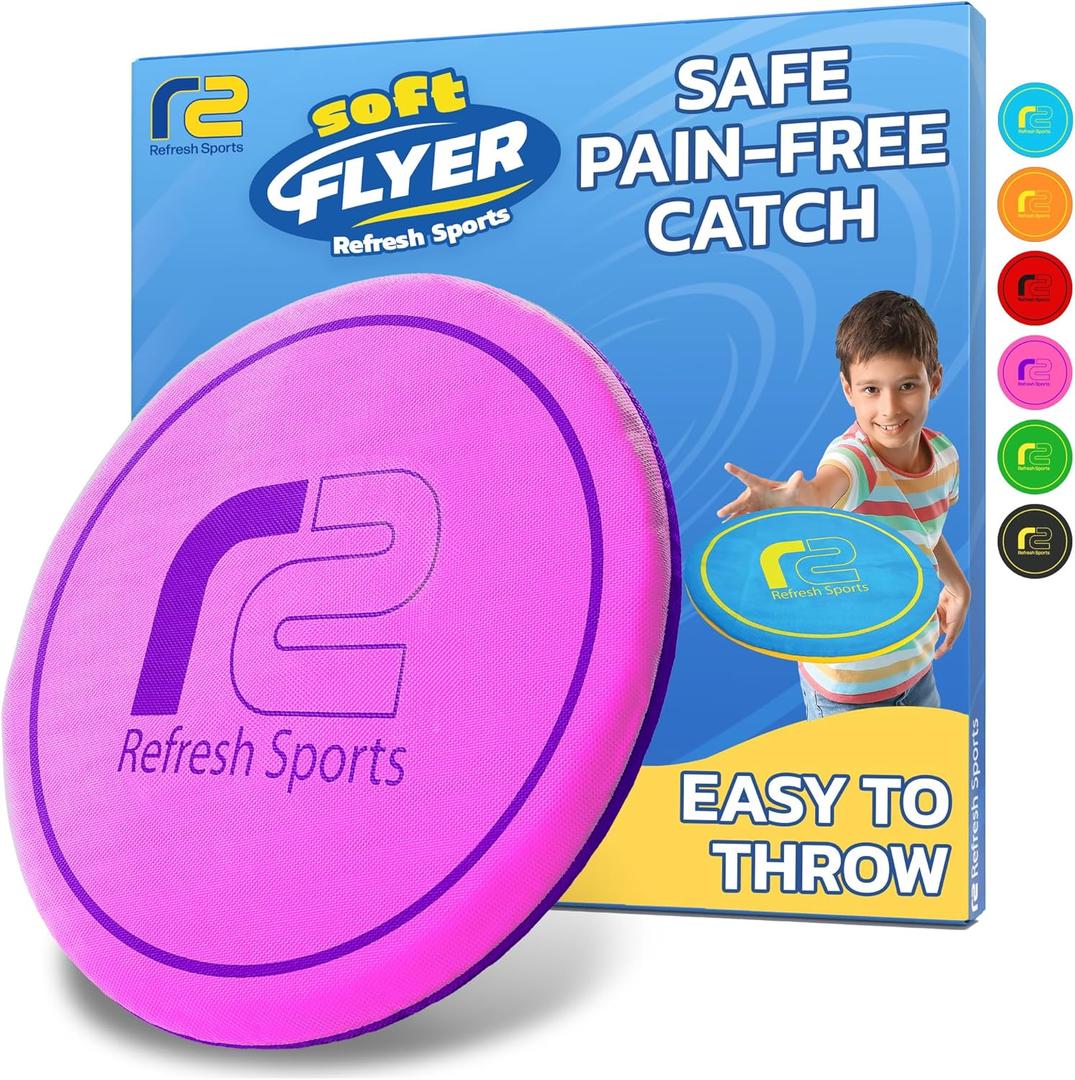 Soft Flying Disc for Kids - Best Girl Toys Age 4 & Up - Engaging Toy for 7 Year Old Girl Birthday Gifts - Summer Toys for Girls All Ages - Fun Sports Toy & Party Favors & Outdoor Toys Age 6-8 (Pink)