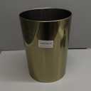 mDesign Stainless Steel Round Metal Trash Can, Small 2.8 Gallon Wastebasket, Garbage Basket Bin for Bathroom, Bedroom, Kitchen, or Home Office, Holds Waste and Recycle, Mirri Collection, Soft Brass