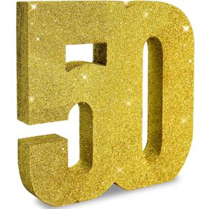 TONIFUL 50th Birthday Decoration for Men and Women,50th Anniversary Decoration,Glod Glitter 50th Birthday Centerpieces for Party Decoration,Number 50 Centerpiece Table Decoration