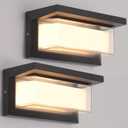 2 Pack 24W LED Outdoor Wall Lights Exterior/Interior Adjustable 3-Color Sconces Lights 2100LM IP65 Waterproof Modern Outdoor Wall Mount Lighting Fixtures Aluminum Wall Lights Compatible with Dimmers