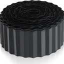 Quibbay Metal Corrugated Garden Edging, 4" x 50Ft Landscape Edging for DIY Flower Beds, Flexible Bender Border for Lawn, Garden and Yard, Sturdy Galvanized Garden Edging, Black