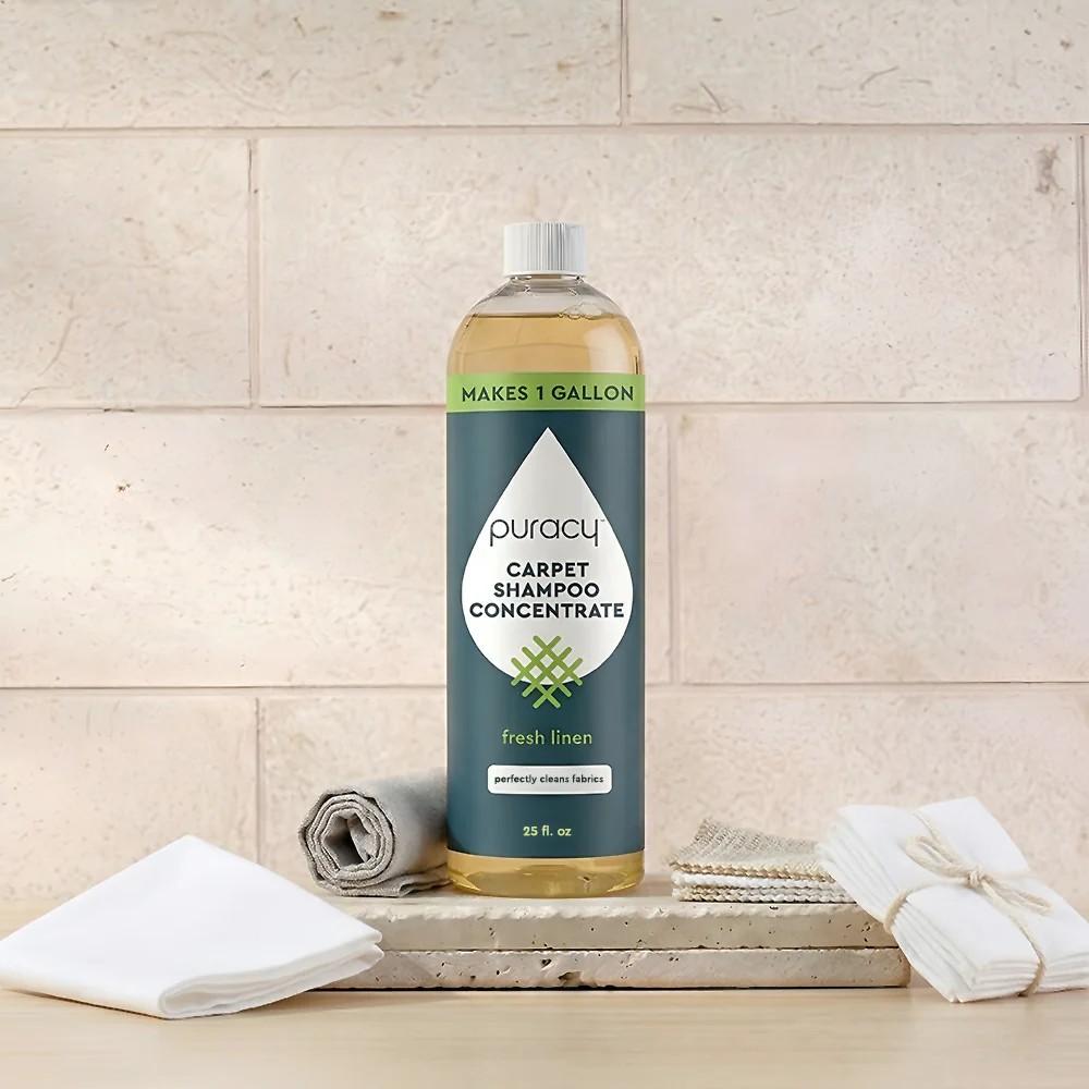 Puracy Carpet Shampoo – Pet Carpet Cleaner Solution, Stain Remover, Pet Stain & Odor Remover, Rug & Upholstery Cleaning Solution, Concentrated (Fresh Citrus, 25oz)