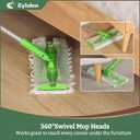 Eyliden Sweeper Mop with 36 Refills - 3 Types of Disposable Dry & Wet Cloths | Lock-Tight Design No Lost Pads, Universal Refills, Multi-Surface Sweeping Starter Kit for Pet Hair, Dust, Floor Cleaning