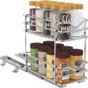 OCG 2 Tier Pull Out Spice Rack Organizer8.3" W x 10.4" D for Cabinet, Slide Out Seasoning Organizer Fits Spices, Sauces, Cans etc