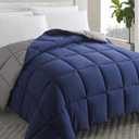 Cosybay Down Alternative Comforter (Blue/Grey, Full) - All Season Soft Quilted Full Size Bed Comforter - Duvet Insert with Corner Tabs -Winter Summer Warm Fluffy, 82x86 inches