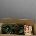 Brightown 24 Inch Pre-Lit Artificial Christmas Wreaths for Front Door,Christmas Decorations Indoor with Pine Cones & Berry Clusters, Christmas Wreath with 50 Lights for Fireplace Wall Window, Plug-in