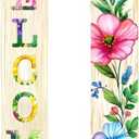 2 Pcs Spring Summer Welcome Floral Porch Banners Butterfly Flower Hanging Flag Porch Sign for Front Door Wall Porch Banners Vintage Spring Decorations Seasonal For Yard Indoor Outdoor Decorations