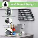 FlagShip 5-Tier Corner Coffee Pod Organizer for K Cup - 40 Capsules Metal Storage, Space-Saving Kitchen Countertop Rack Wall Mountable, Black