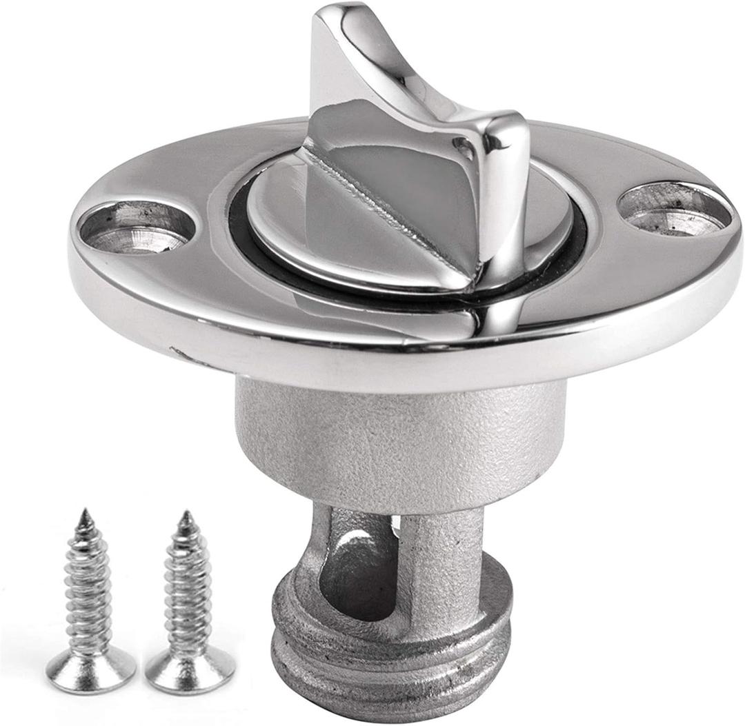 Oval Garboard Drain Plug,Marine 316 Stainless Steel Drain Plug Fits 1" Hole,with Waterproof O Seal Ring,Boat Transoms Garboard Drain Plug