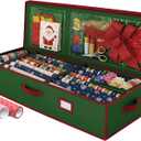 Christmas Wrapping Paper Organizer Storage, with Straps & Pockets, Gift Wrap Organizer Bag for Christmas Decorations, Fits Upto 24 Rolls, Underbed Storage for Holiday Decoration, (Green)