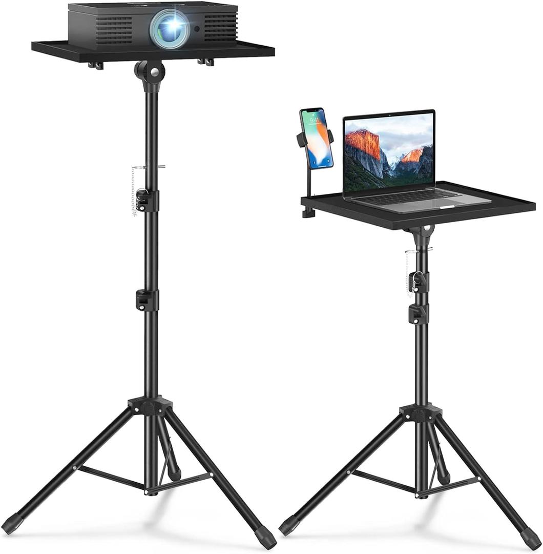 Projector Stand Tripod - Laptop Tripod Projector Stand Adjustable Height 22 to 47 Inch, Projector Tripod Stand, Tripod for Porjector, Projector Stand for Outdoor Movies (22-47 Inches, Black)