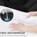 ELVEN HOME Queen Size Mattress Pad Waterproof, Pillow Top Cooling Mattress Topper Cover, Quilted Fitted Mattress Protector Washable, Deep Pocket 8-21" (60x80 inch, Black)