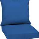 Arden Outdoor Deep Seat Cushion Set, 24 in x 24 in, Weather-Proof, Rain-Proof, Fade Resistant Patio Cushion for Chair, Sofa, and Couch Cobalt Blue Texture