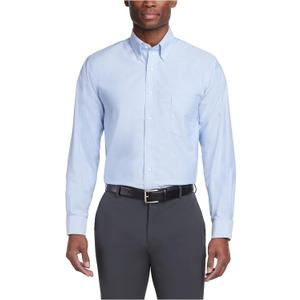 Van Heusen Men's Regular Fit Oxford Solid Buttondown Collar Dress Shirt, 17.5"-18" Neck 34"-35" Sleeve