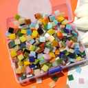 Lanyani 800 Pieces Mosaic Tiles Stained Glass - Assorted Colors for Art Craft and Home Decorations - 500g/1.1lb