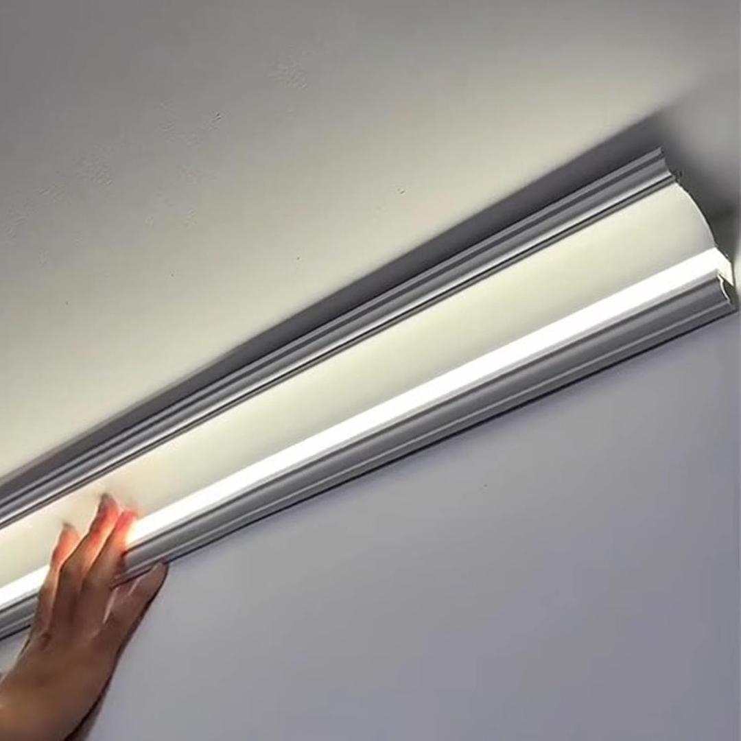 Crown Moulding Led Ceiling Light Strip Crown Molding Trim, Led Aluminum Channel System, Baseboard Indirect Lighting Diffuser for Living Room, Cornice Liner Decor(9 m(29.5ft))